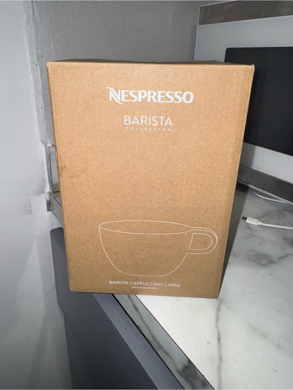 Nespresso Barista Collection Cappuccino Cup - Brown Box with White Print